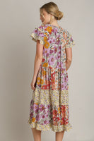 Umgee Mixed Floral Print A-Line Dress in Lavender Mix ON ORDER Dress Umgee   