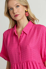 Load image into Gallery viewer, Umgee Solid Color Tunic Top with Back Tiered Details in Hot Pink Shirts &amp; Tops Umgee   
