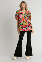 Load image into Gallery viewer, Umgee Floral Print Babydoll Top in Black ON ORDER Shirts &amp; Tops Umgee   
