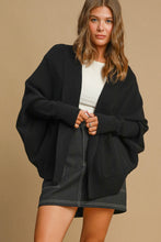 Load image into Gallery viewer, Umgee Solid Color Open Front Knit Cardigan in Black
