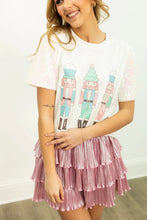 Load image into Gallery viewer, Grace+Emma Pastel Nutcrackers on Princess Top in White
