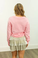 Grace+Emma Sequin HOLLY JOLLY Sweatshirt in Pink