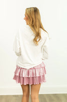 Grace+Emma Cute Santa Sweatshirt in White