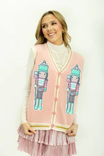 Load image into Gallery viewer, Grace+Emma Sequin Nutcracker Sweater Vest in Pink
