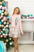 Grace+Emma Sequin Nutcracker Sweater Vest in Pink