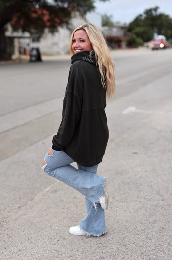 Jadelynn Brooke Hidden Message "No Risk No Story" Hoodie in Midnight