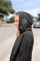 Jadelynn Brooke Hidden Message "No Risk No Story" Hoodie in Midnight