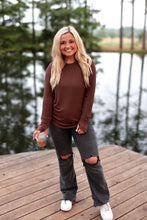 Load image into Gallery viewer, Jadelynn Brooke Never Better Ribbed Top in Espresso
