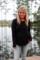 Jadelynn Brooke Never Better Ribbed Top in Midnight