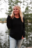 Jadelynn Brooke Never Better Ribbed Top in Midnight