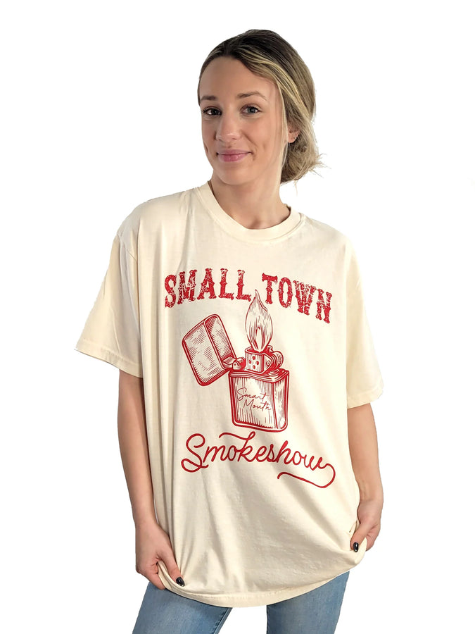 Small Town Smokeshow Graphic Tee in Ivory Graphic Tees Stated Brands   