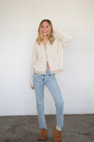 Things Between COOPER Zip Up Jacket in Latte