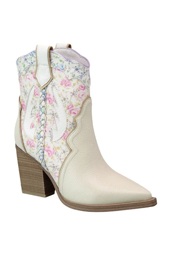 MIA 1976 "WHITLEY" Boots in Off White Floral Multi