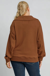 Umgee Solid Color Buttery Soft Knit Top in Terracotta