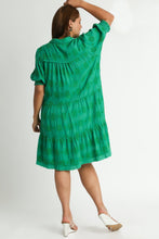 Load image into Gallery viewer, Umgee Swiss Dot Jacquard Short Dress in Green Dress Umgee   
