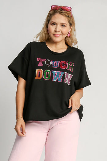 Umgee Game Day Style Sequin Top in Black FINAL SALE