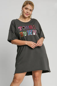 Umgee Game Day Style Mini Dress in Charcoal