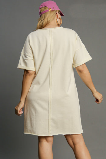 Umgee Game Day Style Mini Dress in Cream XL Umgee Game Day Style Mini Dress in Cream XL