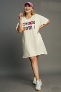 Umgee Game Day Style Mini Dress in Cream FINAL SALE