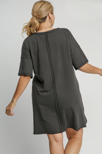 Umgee Game Day Style Mini Dress in Charcoal