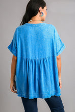 Load image into Gallery viewer, Umgee Snow Washed Linen Top in Ocean  Umgee   
