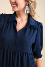 Load image into Gallery viewer, Umgee Collared Tiered Midi Dress in Navy ON ORDER Dress Umgee   
