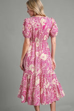 Load image into Gallery viewer, Umgee Abstract Floral Print Maxi Dress in Magenta Mix Dress Umgee   
