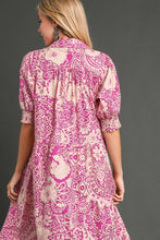 Load image into Gallery viewer, Umgee Printed Midi Dress in Magenta ON ORDER Dress Umgee   
