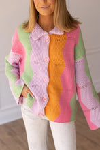 Load image into Gallery viewer, Grace+Emma Boho Bliss Rainbow Chevron Pattern Cardigan in Multi
