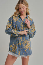 Load image into Gallery viewer, BON Floral Print Denim Top in Floral Denim
