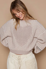 Load image into Gallery viewer, POL Knitted Sweater with Heart Patch Front in Latte
