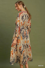 Load image into Gallery viewer, Umgee Abstract Print Midi Dress in Mocha
