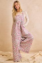 Load image into Gallery viewer, BiBi Jacquard Vintage Floral Overalls in Red
