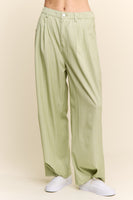 J.nna Striped Relax Fit Slacks in Pistachio