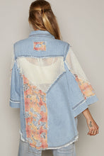 Load image into Gallery viewer, POL Oversized Jacket with 3/4 Length Sleeves in Denim Multi
