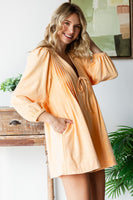 Veveret Mineral Washed French Terry Romper in Yellow