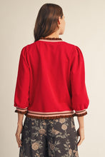 Load image into Gallery viewer, Jodifl Ruffle Edge Detail Lovely Solid Top in Red
