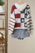 Load image into Gallery viewer, mello. USA Flag Knit Cardigan in Ivory Multi

