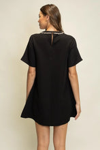 Load image into Gallery viewer, Heyson Rhinestone Bow Mini Dress in Black
