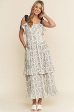 Load image into Gallery viewer, J.nna Floral Print Ruffle Detailed Maxi Dress in Indigo
