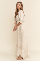 J.nna Floral Print Maxi Dress in Neutral