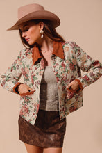 Load image into Gallery viewer, So Me Floral Jacquard Jacket with Corduroy Details in Floral
