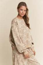 Load image into Gallery viewer, J.nna Textured Floral Print Sweater in Multi Taupe
