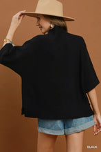 Load image into Gallery viewer, Umgee Mock Neck Dolman Sleeve Sweater Top in Black
