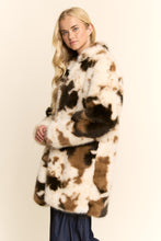 Load image into Gallery viewer, Davi &amp; Dani Tri Color Faux Fur Jacket in Cow Brown
