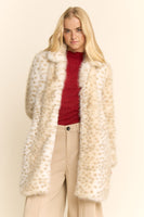 Davi & Dani Tri Color Faux Fur Jacket in Leopard/Taupe