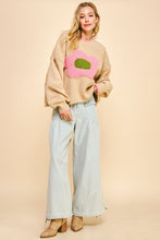 Load image into Gallery viewer, Davi &amp; Dani OVERSIZED Textured Knit Large Daisy Sweater in Beige
