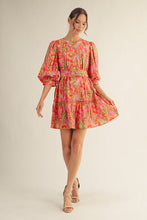 Load image into Gallery viewer, Jodifl Geo Floral Belted Dress in Multi
