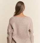 J.nna Soft Knit Duck Cardigan in Taupe