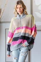 Load image into Gallery viewer, Oli &amp; Hali Color Block Pullover Top in Sage Combo
